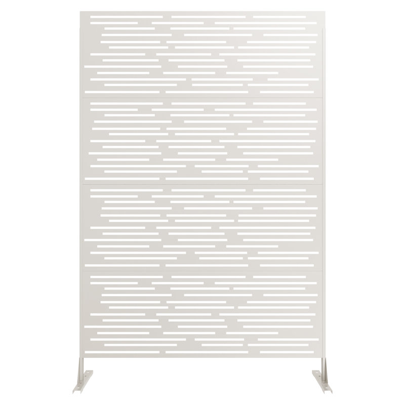Freestanding Metal Privacy Screen Fence,Rustproof, Weather-Resistant, Easy Install,Modern Decorative Divider for Patio, Deck, Balcony, Garden, Indoor,Leaves