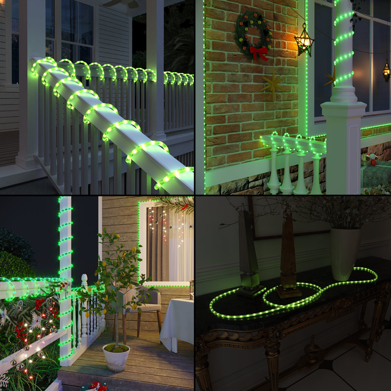 Cordon lumineux 32,8 pi, 120 V enfichable, débrochable, connectable, luminosité réglable, étanche IP65, télécommande avec modes dynamiques et minuterie