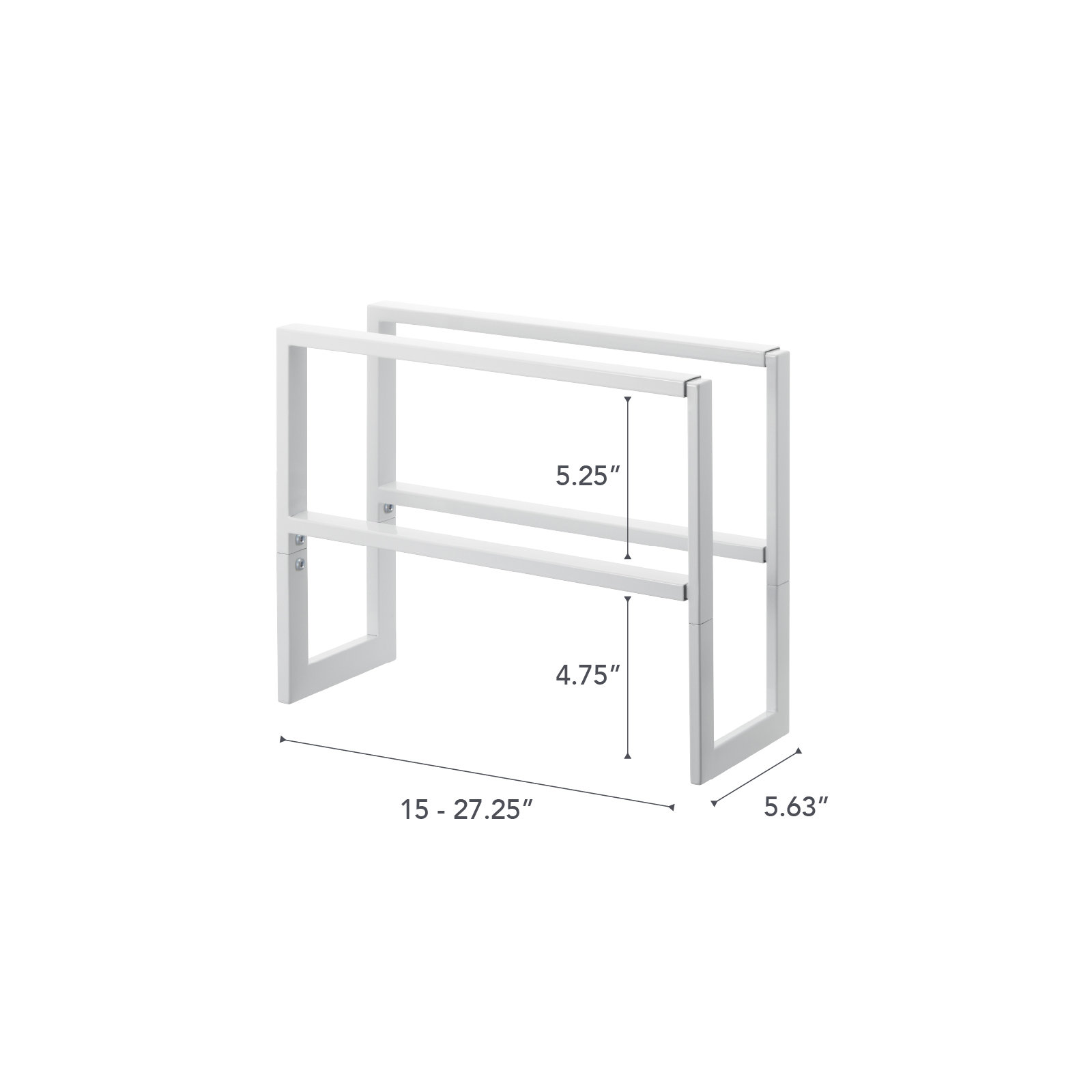 Yamazaki Home 2 Shelves Adjustable Shoe Rack, Large, Double, Steel,  Holds 6 to 12 shoes, Expandable, White