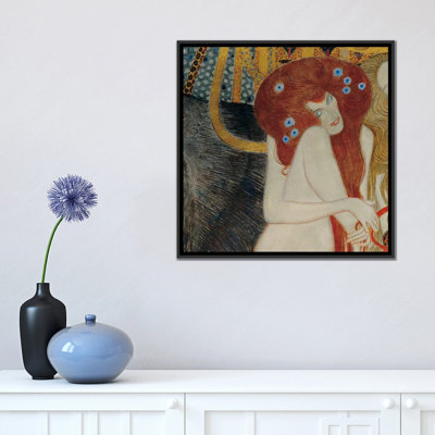 «Beethoven Frieze, Square Détail» par Gustav Klimt, impression sur toile tendue