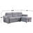 96.5" Fabric Reversible Sleeper Sectional Sofa Chaise-953297559-953297558