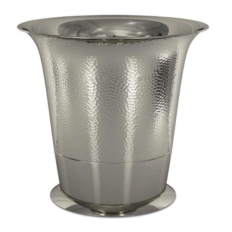 Stainless Steel Wastebasket, 7Qt, Shinny Nickel Finish