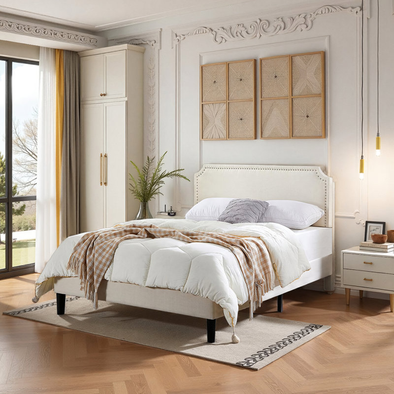 Ariele Modern Tufted Upholstered Platform Bed, King