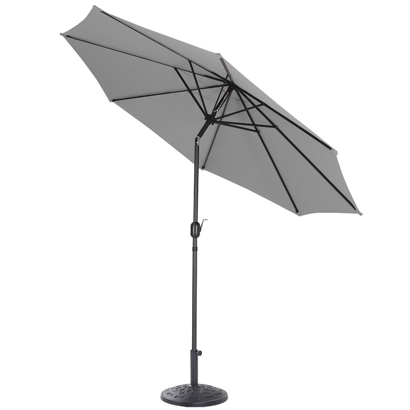 Aaroon 300cm Tilt Market Parasol, Light Grey