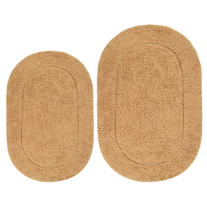 Ensemble de tapis de salle de bain ovale antidérapant en coton de qualité supérieure, Grillé