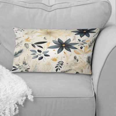 Coussin à imprimé floral gris et beige Urban Ferns