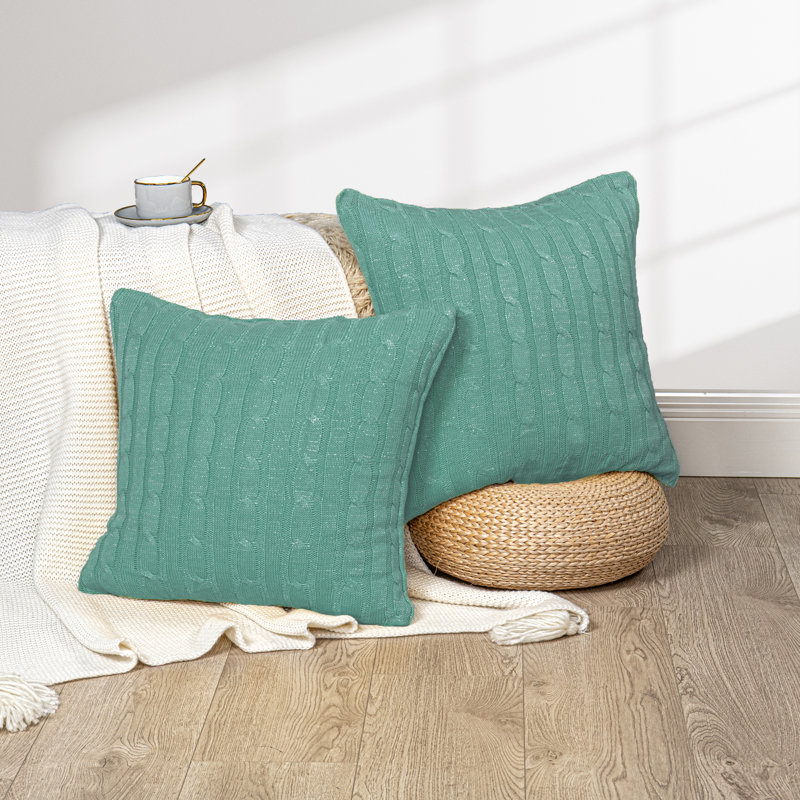 Square Cushion Cover, Blue Turquoise