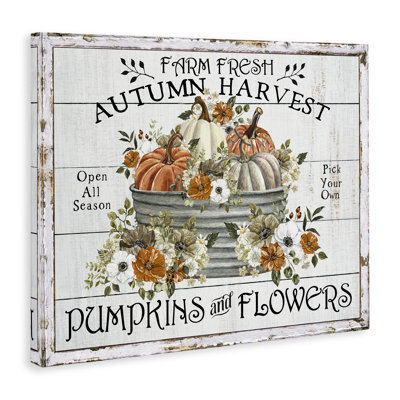 Farm Fresh Harvest Pumpkin Canvas Wall Art by Creatif Belle