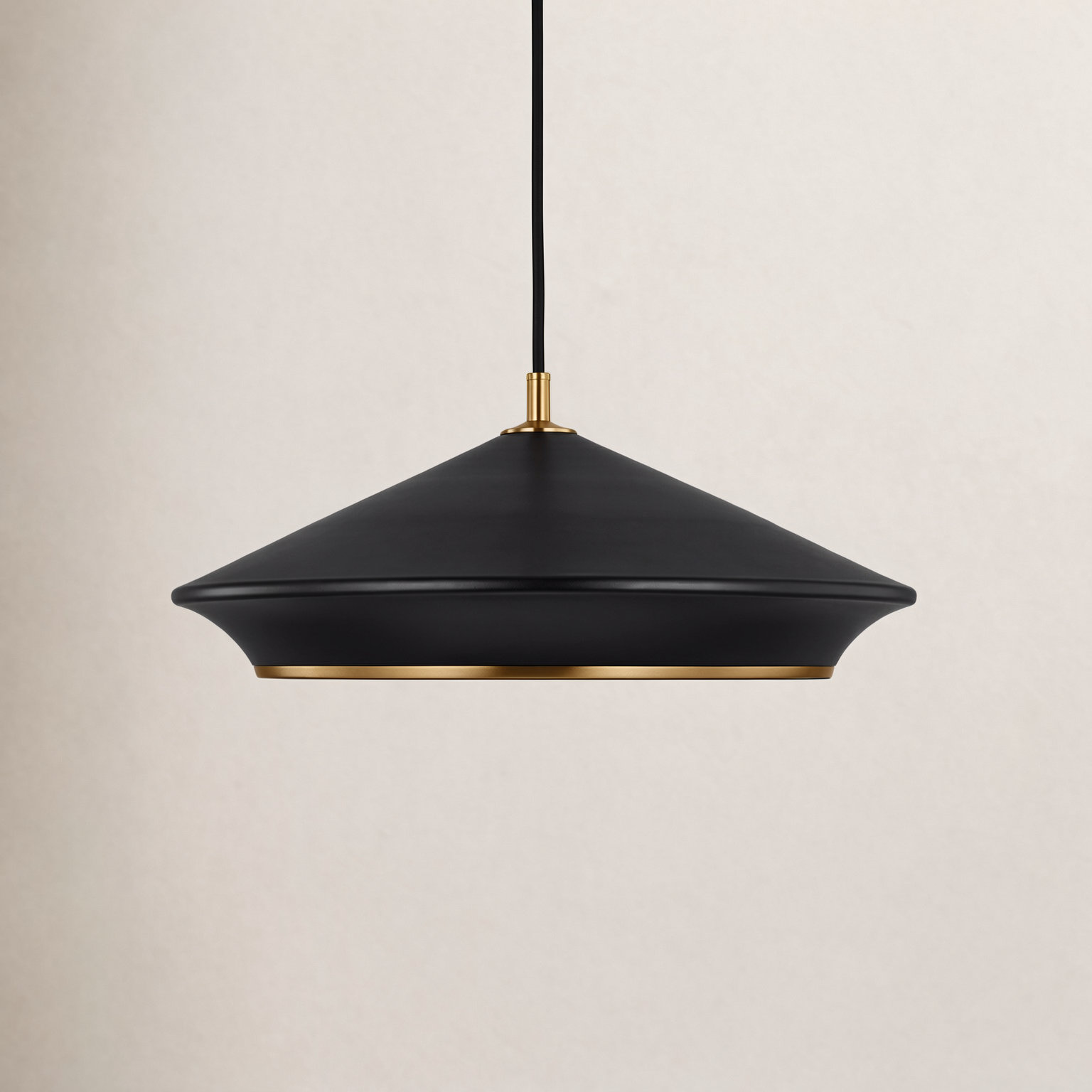 Single Light Metal Dimmable Pendant, Midnight Black, 9.75" H x 24" W x 24" D