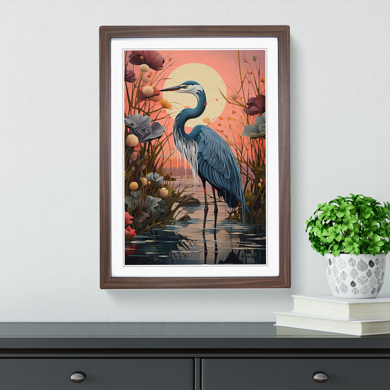 Heron Orphism No.2 - Framed Print