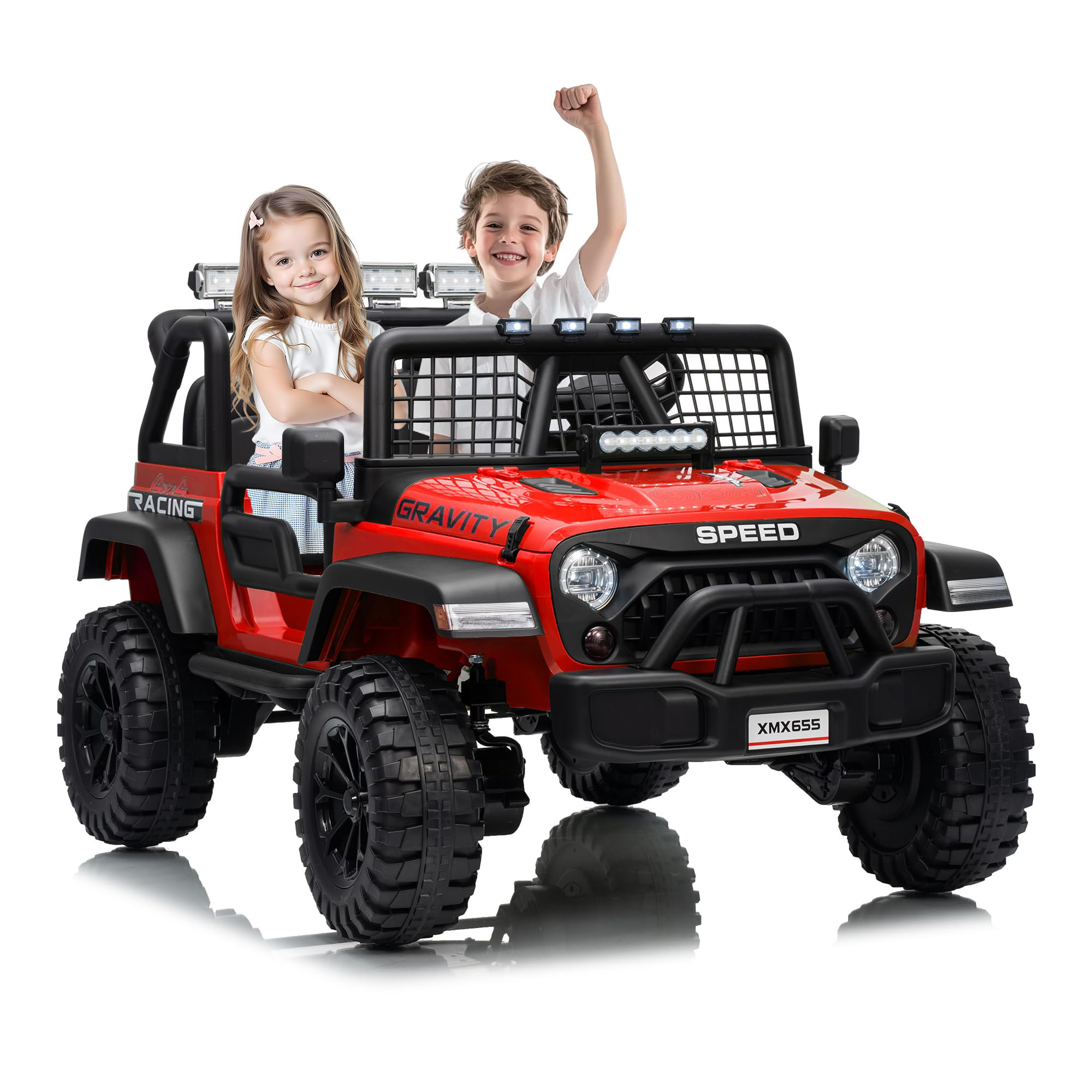 Yesurprise 24V 2-Seater Ride-On Car, 4Wd, Remote, Spring Suspension ...