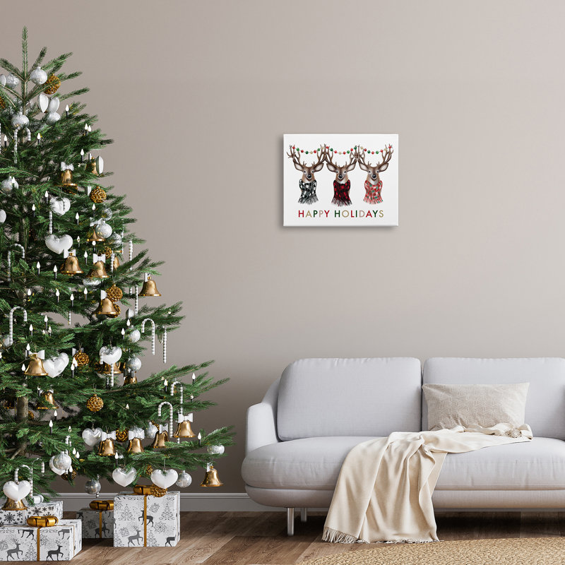 Joyeuses Fêtes Noël, Toile tendue, H 16 po x l 20 po x P 1,5 po