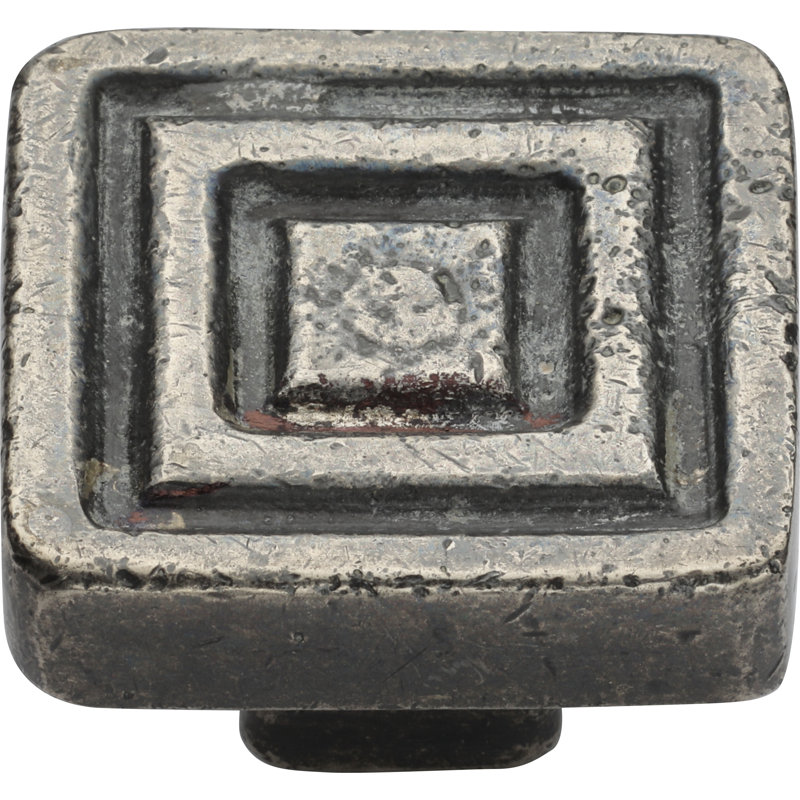 Rustic Deco Cabinet Knob, 1.5, Medium White Bronze