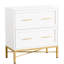2 classeurs au design épuré aux accents blancs et dorés, tiroirs extensibles pour un rangement en profondeur, décoration supérieure de l 31,4 po x P 15,7 po, caractéristiques intégrées, conception de classeur en acier robuste-811566927