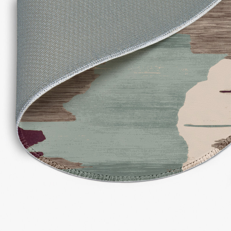 Watercolor Gray Indoor and Outdoor Area Rug, Round 5'