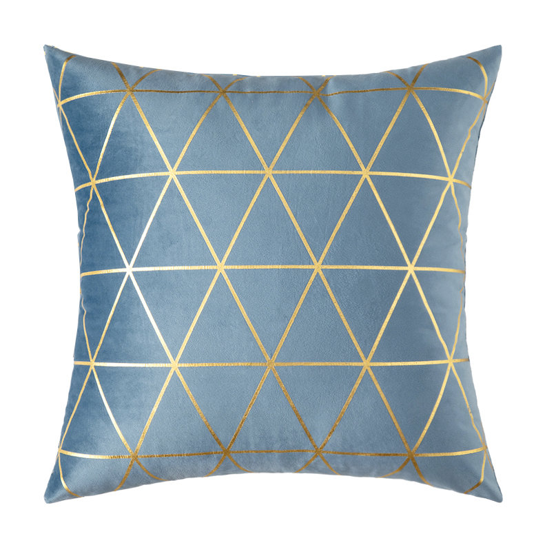  Housse de coussin carré et insert, 20 po x 20 po, Bleu mer, Polyester