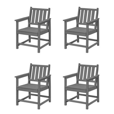 SeeHill HDPE Dining Chair Set of 4, Outdoor Dining Chair with Deep Seating, All Weather HDPE Patio Dining Chairs, Ergonomic Outdoor Chairs Furniture for Backyard, Poolside, Garden, Deck