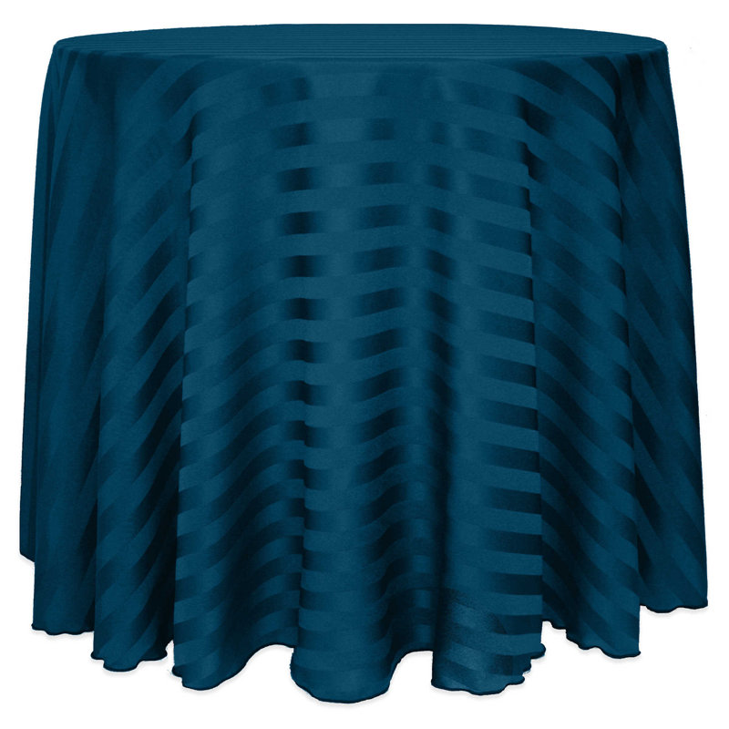 Latitude Run® Satin-Stripe Tablecloth Round, 72" x 72", Lagoon, 1