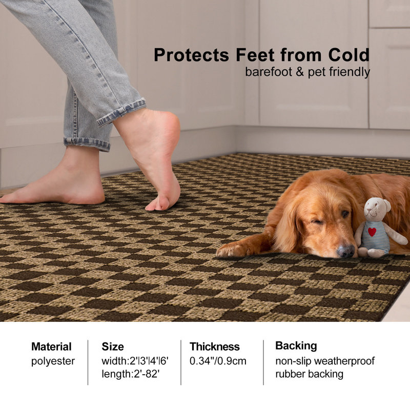 Malesia Checkered Rug, Runner 2' x 6'