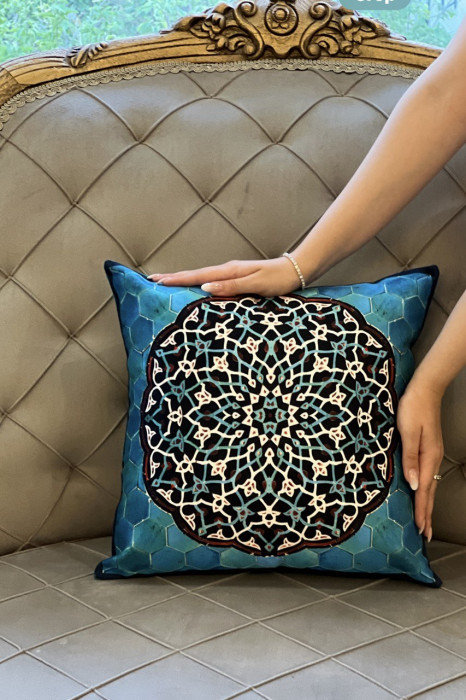 Square Throw Pillow, Dark Blue