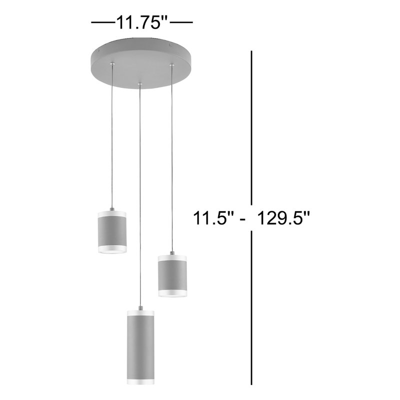 Luminaire suspendu 3 lumières DEL Lynnasia