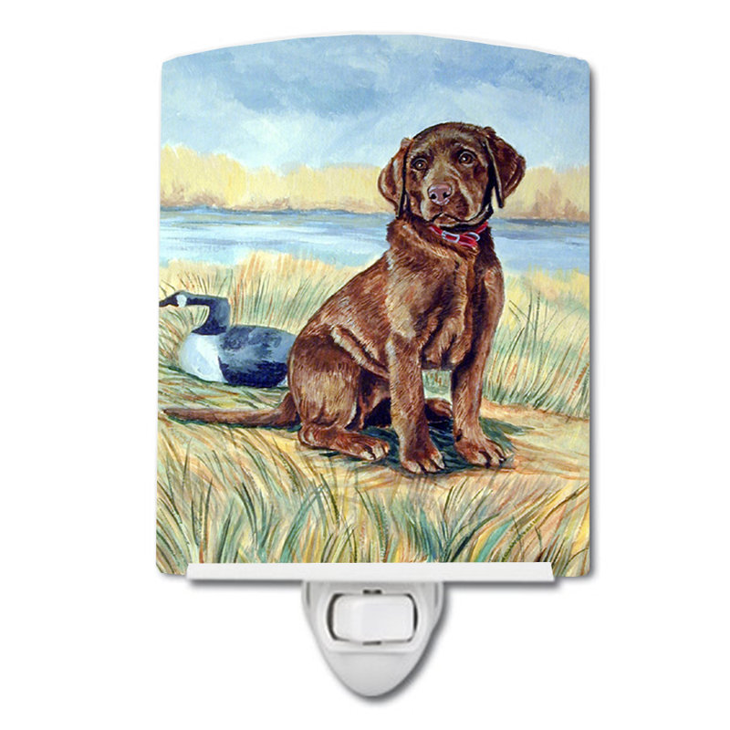 Chocolate Labrador Puppy Ceramic Night Light
