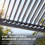 Pergola murale à lames orientables de 4,88 m x 3,05 m avec toit en aluminium réglable, gazebo adossé d'extérieur avec système de gouttières intégré, noir anthracite