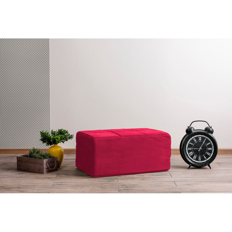 Repose-pieds rectangulaire de 35,4 po de largeur, 100 % polyester fuchsia