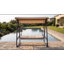 Balançoire à baldaquin 3 places pour véranda d'extérieur avec dossier réglable, balançoire convertible en lit 2 en 1 pour patio-119691938