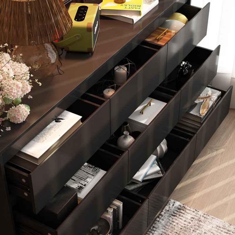 Khaliyl 63''W 9 - Drawer Dresser, Black