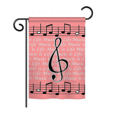 Drapeau maison en polyester à 2 côtés music is life