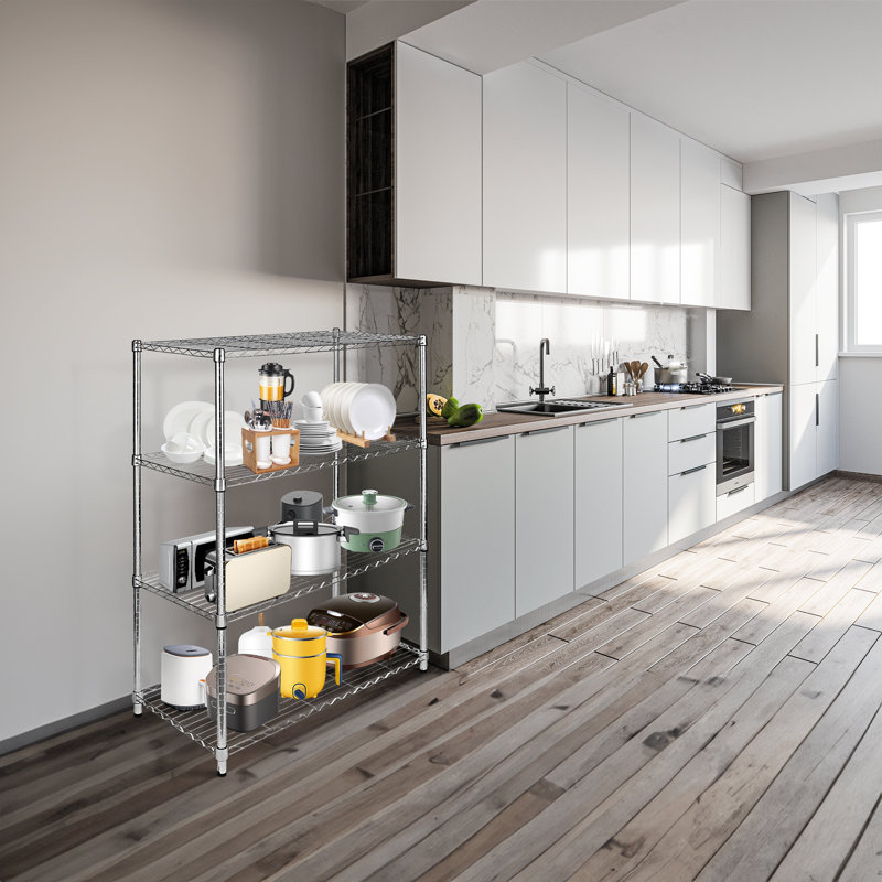 Étagère Paetin, Argent argent, H 54 po x l 36 po x P 13,98 po