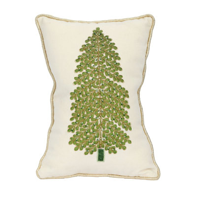 EMBROIDERED CHRISTMAS TREE PILLOW