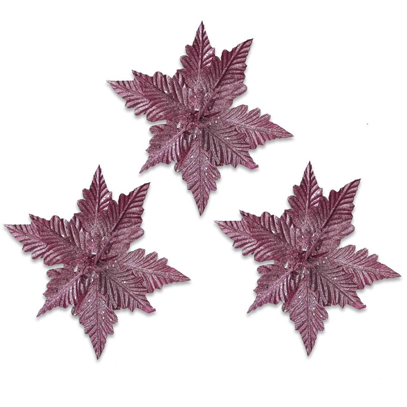 Piquet à poinsettia de 30 cm, Rose clair