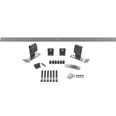 Premium J-Top Mount Steel Single Door Barn Door Hardware Kit Standard Single