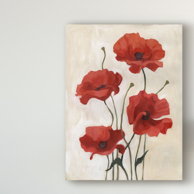«Poppy Bouquet III» par Emma Scarvey - reproduction d'art, H 24 po x l 18 po x P 2 po