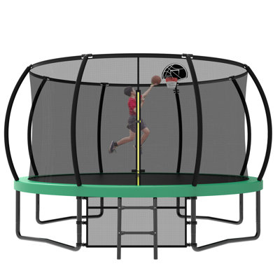 Trampoline récréatif 12 pi pour enfants avec filet de sécurité et échelle, trampolines récréatifs d'extérieur