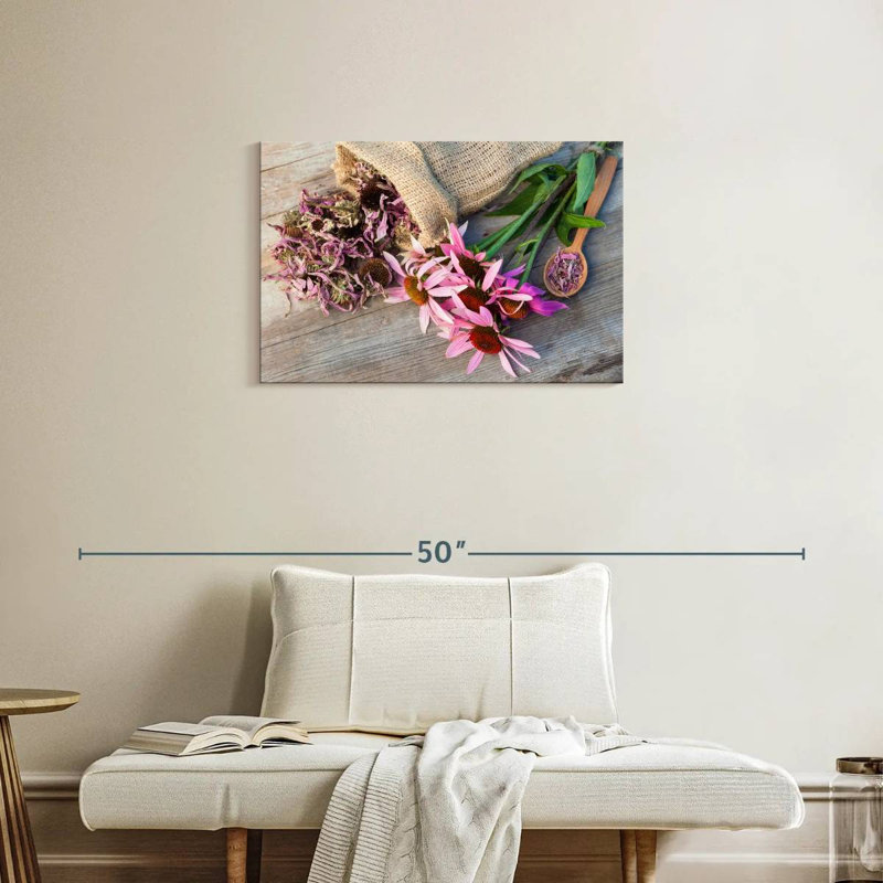 Harnek Coneflowers And Dried Echinacea, 20" H x 30" W