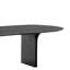 Table de salle à manger simple en bois massif noir ovale-106616666