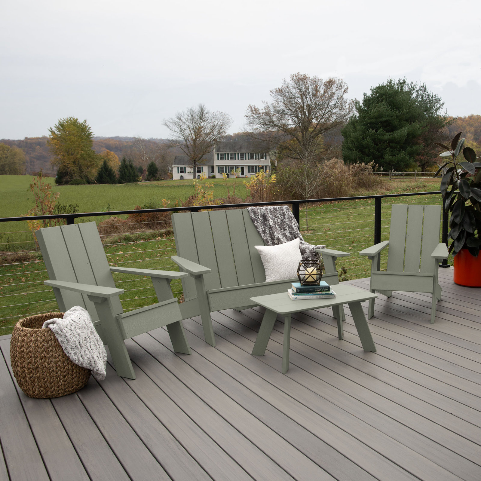 Byrnes 4 - Person Patio Conversation Set, Eucalyptus