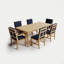 Solerno Heated Rectangle Dining Set — Table + 4 Armless + 2 Armchairs — Dove-527794473