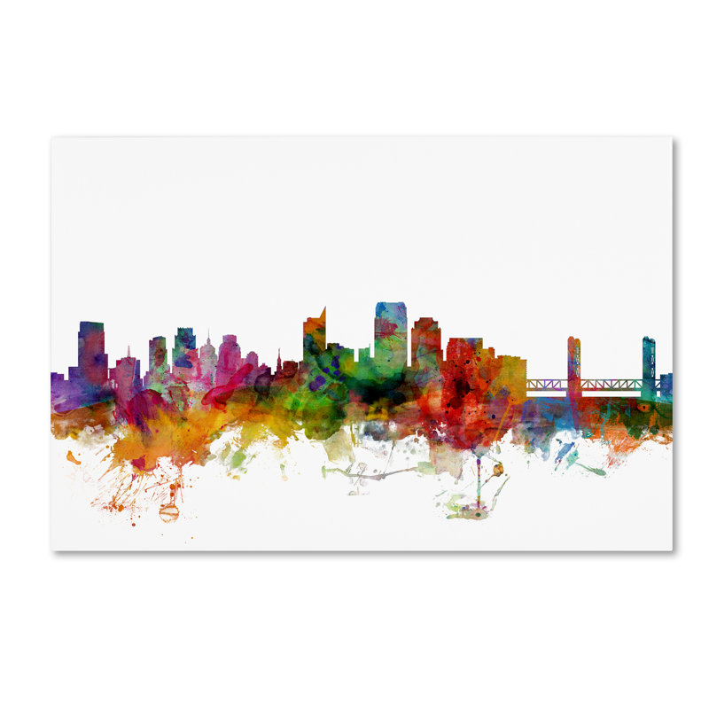 « sacramento california horizon », reproduction d’impression sur toile tendue, H 12 po x l 19 po x P 2 po