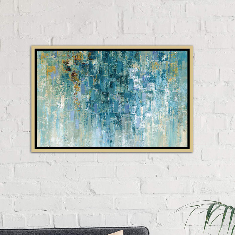 «I Love the Rain» par Nan - reproduction, H 32 po x l 48 po x P 1,5 po, Toile encadrée d'or