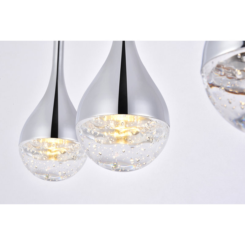 Luminaire suspendu en forme de goutte DEL à 5 lumières Carilyn, 3, H 9 po x l 4 po x P 24 po
