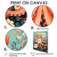 Orange pieuvre - pieuvre / calmar, reproduction d'art murale-75549206-75549203