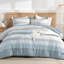 Ensemble d'édredon Litanika, ensemble d'édredon léger à rayures colorblock, ensemble de literie en duvet synthétique, vert clair, très grand-124764776-124498874
