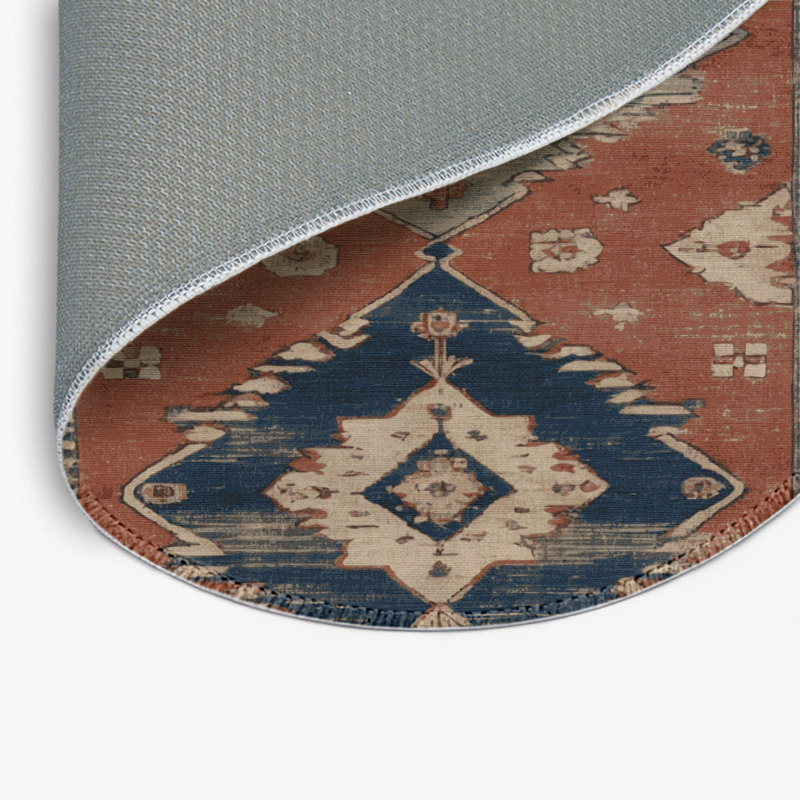 Tapis intérieur et extérieur brun Overdyed, Rond 5 pi