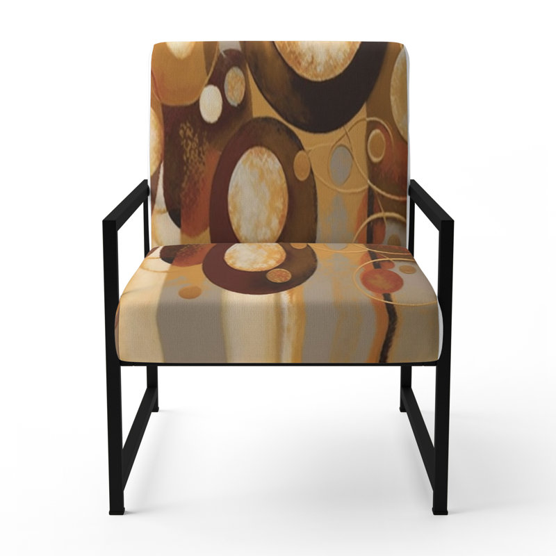 Crista - Fauteuil rembourré à motif géométrique abstrait, Noir, noir, noir, noir
