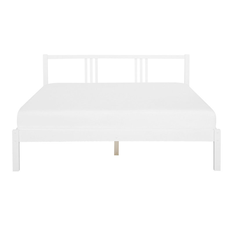 Kinch Solid Wood Bed, White, European Double (140 x 200 cm)