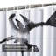 Rideau de douche noir avec 12 crochets-350770992